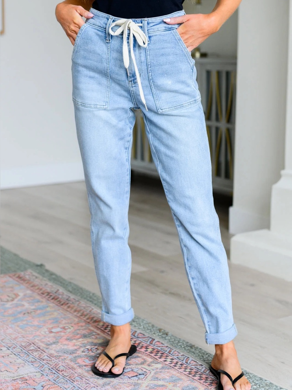 Judy Blue High Rise Vintage Wash Double Cuff Denim Jogger- Size 1/25
